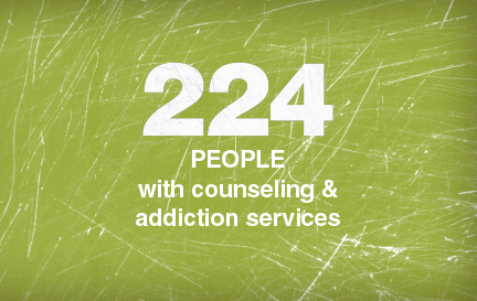 224 people with counseling and addiction services